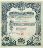 Compagne Industrielle De Paris  - 1899 ! - Action De 100 Francs  - DEC0 ! - Industry