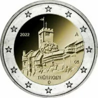 Duitsland 2022  2 Euro Commemo  Letter G   Atelier G    "Thüringen"    UNC Uit De Rol  UNC Du Rouleaux - Germania