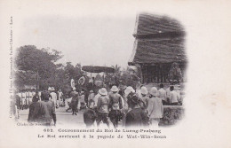 LAOS - Couronnement Du Roi De Luang-Prabang : Le Roi Arrivant à La Pagode De Wat-Win-Soun Indochine Sesmaisons N° 682 - Laos