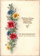 H4025 - Glückwunschkarte - Blumen Golddruck - HACO - Fête Des Mères