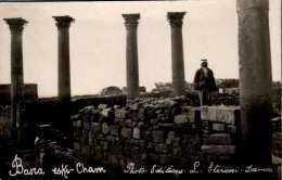 Carte Photo Vers 1910 Bosra Eski Cham :  Ruines Colonnes, Citadelle ? (photo L . Stironi Damas) - Siria