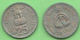 India 25 Paise 1982 Asian Games Delhi '82 Inde Indie - Indien