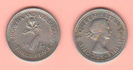 Rhodesia E Nyasaland 3 Pence 1957 Threepence - Otros & Sin Clasificación