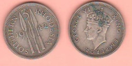 Rhodesia 3 Pence 1942 Threepence Southern Rodhesia Rhodésie Du Sud - Andere & Zonder Classificatie