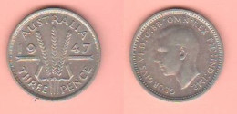 Australia 3 Pence 1947 Threepence Australie - Threepence