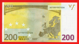 01 - BILLET 200 EURO 2002 NEUF Signature Wim Duisenberg N° U21001027226 - Imp T001A3 - 200 Euro