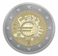 Duitsland 2012    2 Euro Commemo  10 Jaar Euro  Letter  G  Atelier  G   UNC Uit De Rol  UNC Du Rouleaux - Germania