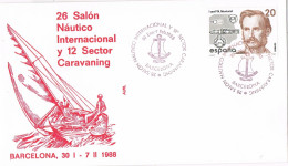55605. Carta BARCELONA 1988. Salon Nautico Internacional. Sello Submarino Monturiol - Covers & Documents
