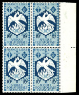 N°142a, 10c Bleu-gris: Double Impression De La Valeur En Bloc De 4 Bdf. SUP (certificat)  Qualité: * - Unused Stamps