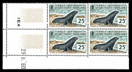 N°16, 25f Otarie De Kerguelen, Bloc De Quatre Cdf Daté. TTB  Qualité: **   - Unused Stamps