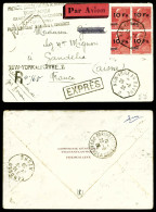 N°3d, Berthelot, 10F Sur 90c Rouge, 2 Paires Surcharges Espacées Tenant à Normales En Bloc De Quatre - 1927-1959 Covers & Documents