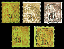 N°1, 2, 3 Et 5A X 2 Exemplaires, Les 5 Valeurs TTB (signés Calves/Brun)  Qualité: Oblitéré  Cote: 10 - Unused Stamps