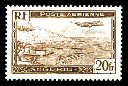 N°4A, Avion Survolant La Rade D'Alger Type II, TB  Qualité: **  Cote: 300 Euros - Luftpost