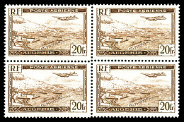 N°4A, Avion Survolant La Rade D'Alger Type II En Bloc De Quatre, TB  Qualité: **  Cote: 1200 Euros - Airmail