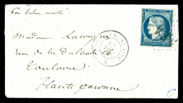 LE LAVOISIER', 20c Siège Obl Losange 'A.F.A' + Càd 'ARMEE FRANCAISE' Du 19 Dec 1870 Sur Lettre Pour  - War 1870