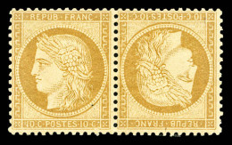 N°36b, 10c Bistre-jaune En Paire Tête-bêche Horizontale, TB (signé Calves/certificat)  Qualité: *  C - 1870 Asedio De Paris