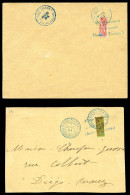 N°78B (lettre) Et 79 (devant): Moitiés Des N°43 Et 34 Sur 2 Enveloppes. TB  Qualité: Oblitéré  Cote: - Used Stamps