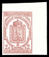 N°3, 2c Rose Carminé, Coin De Feuille, Fraîcheur Postale. SUP. R.R. (signé Calves/Brun/certificats)  - Newspapers