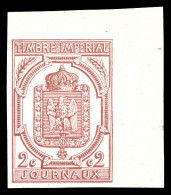 N°3, 2c Rose Carminé, Coin De Feuille, Fraîcheur Postale. SUP. R.R. (signé Calves/Brun/certificats)  - Giornali