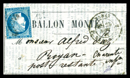 JOURNAL-LETTRE LE SOIR N°1 Avec Mention 'PAR BALLON MONTE' En Grands Caractères Transporté Par 'LE J - War 1870