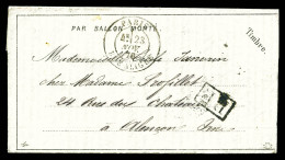 LA VILLE D'ORLEANS' (repêchage De Mandal), DEPECHE BALLON N°6, Courrier Accidenté Avec Timbre Tombé  - Oorlog 1870