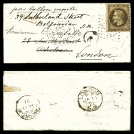 LE NEWTON', 30c Lauré, Càd De Paris Le 31 Dec 1870, 'PD' Encadré Rouge Sur Lm à Destination De Londr - Oorlog 1870