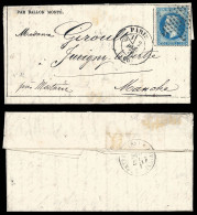 LE FRANKLIN', Gazette Des Absents N°12 Affranchie Avec 20c Lauré, Cad De La Bourse Du 2 Décembre 70  - Oorlog 1870