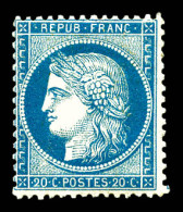 N°37, 20c Bleu. TTB (certificat)  Qualité: **   - 1870 Asedio De Paris