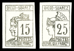 N°8/9, 15c Gris-noir Et 25c Gris Noir, Les 2 Valeurs TTB (certificat)  Qualité: *  Cote: 620 Euros - Unused Stamps