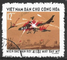 Viet Nam, Democratic Republic 1973. Scott #715 (U) US-B52 Fighter Crashing Over Haiphong Harbor - Vietnam
