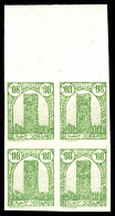 N°210b, Tour Hassan, 80c Vert-gris Non Dentelé, Impression Recto-verso En Bloc De Quatre Bdf. TTB (c - Unused Stamps