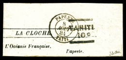 N°5A, 10c, Bande Complète Obl Càd PAPEETE Du 8 Août 1884. SUP (signé Scheller)  Qualité: Oblitéré  C - Oblitérés