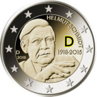 Duitsland 2018  2 Euro Commemo  Letter D   Atelier D    Helmut Schmidt  UNC Uit De Rol  UNC Du Rouleaux - Germania