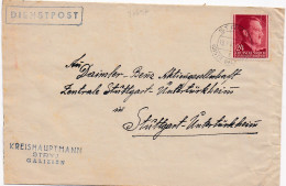 37697# HITLER LETTRE DIENSTPOST KREISHAUPTMANN Obl STRYJ DISTR GALIZIEN 1943 GENERALGOUVERNEMENT POLSKA POLAND - General Government