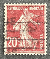FRA0139.U7 - Type Semeuse Camée à Inscriptions Grasses - 20 C Red Brown Used Stamp - Type III - 1923 - France YT 139 - 1906-38 Semeuse Camée