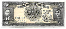 PHILIPPINES English Série 20 Pesos KM 137d  1949  BONIFACIO & JACINTO Neuf - Philippines