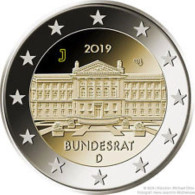 Duitsland 2019  2 Euro Commemo  Letter J   Atelier J   Bundesrat  UNC Uit De Rol  UNC Du Rouleaux - Germania