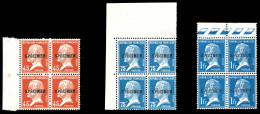 N°175-CI 1/79-CI 1, Pasteur 45c Rouge, 75c Bleu Et 1f Bleu En Blocs De Quatre Surchargés SPECIMEN. T - Corsi Di Istruzione
