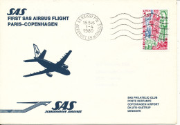 France Cover First SAS Airbus Flight Paris - Copenhagen 1-4-1980 - Storia Postale