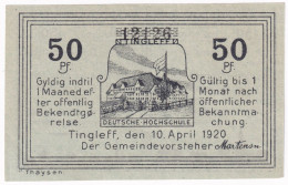 Tingleff 50 Pfennig 1920 AU - Other & Unclassified