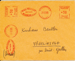 France Cover With Meter Cancel Besancon 24-12-1965 (M Guy Beaussier NOTAIRE) - Covers & Documents