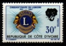 COTE  D' IVOIRE     -     1967.    Y&T N° 265 * .   Lions Club.  éléphant - Côte D'Ivoire (1960-...)