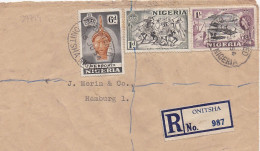 37714# LETTRE RECOMMANDE Obl REGISTERED ONITSHA NIGERIA 1954 Pour HAMBOURG HAMBURG - Nigeria (...-1960)