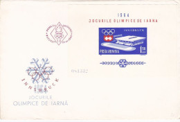 OLYMPIC GAMES, INNSBRUCK'64, WINTER GAMES, COVER FDC, 1963, ROMANIA - Inverno1964: Innsbruck