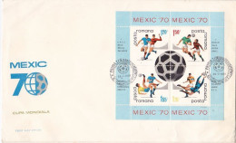 SPORTS, SOCCER, MEXICO'70 WORLD CUP, COVER FDC, 1970, ROMANIA - 1970 – Mexique
