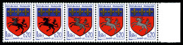 N°1510, 20c St Lô, 2 Exemplaires Licone Noire Tenant à 3 Normaux Bdf. SUP (signés Calves/certificat) - Unused Stamps