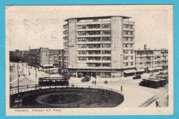 NEDERLAND Prentbriefkaart Flatbouw N.V. Hema 1935 Schiedam - Leeuwarden - Schiedam