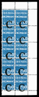N°118, 2F Bleu, Surcharge à Cheval Sur Bloc De 10 Exemplaires, Fraîcheur Postale. SUP (signé/certifi - Neufs