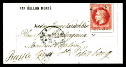 LE GENERAL UHRICH' (probable), 80c Lauré Obl étoile 8 + Càd Paris R. D'antin Du 12 Nov 1870 + Griffe - Oorlog 1870
