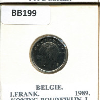 1 FRANC 1989 DUTCH Text BELGIEN BELGIUM Münze #BB199.D.A - 1 Franc